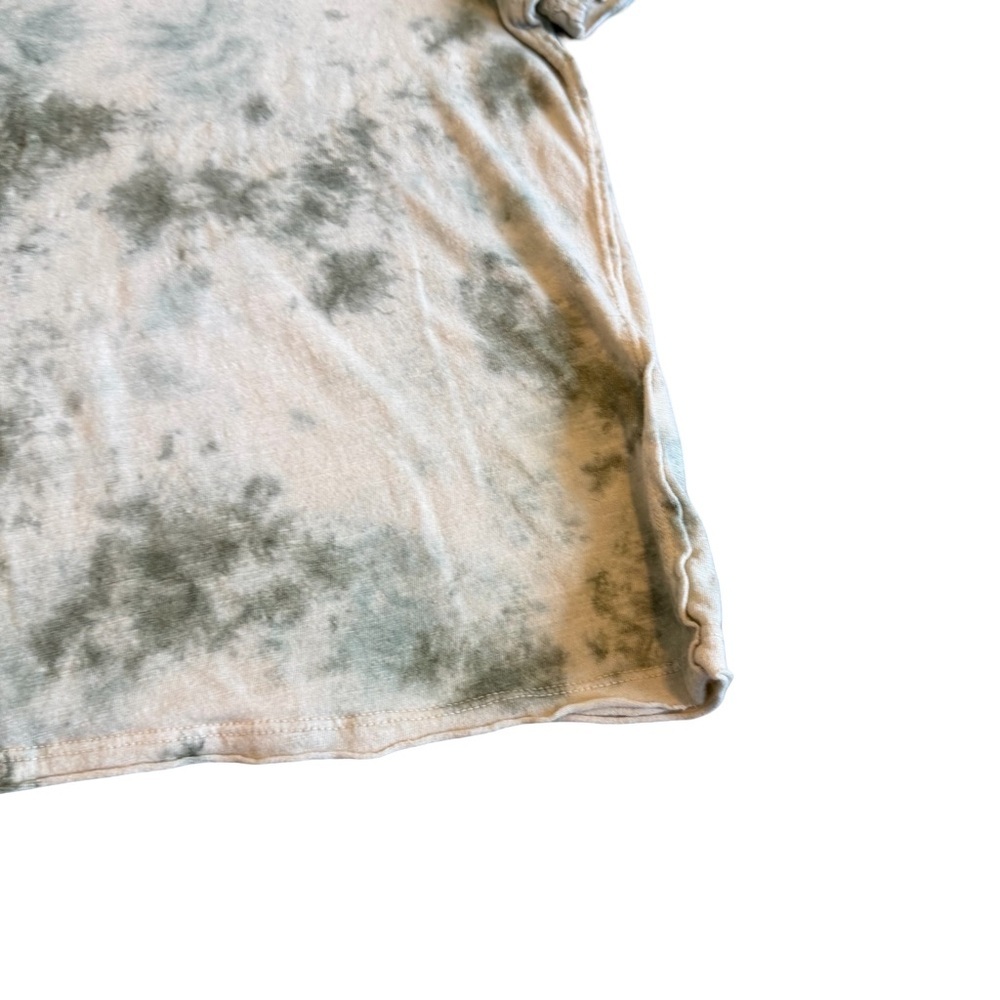 We The Free Riptide Tie Dye T-Shirt Short Sleeve Moss Green Cotton Linen Small - Picture 6 of 12